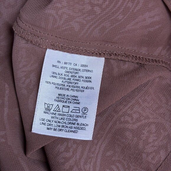 Maeve Dress Small Womens Anthropologie Brown Silk Kimono Boxy Boho Art - Picture 7 of 8